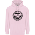 A Skull in Thorns Gothic Christ Jesus Childrens Kids Hoodie Light Pink