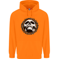 A Skull in Thorns Gothic Christ Jesus Childrens Kids Hoodie Orange