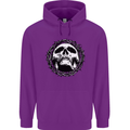 A Skull in Thorns Gothic Christ Jesus Childrens Kids Hoodie Purple
