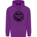 A Skull in Thorns Gothic Christ Jesus Childrens Kids Hoodie Purple