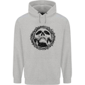 A Skull in Thorns Gothic Christ Jesus Childrens Kids Hoodie Sports Grey