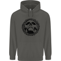 A Skull in Thorns Gothic Christ Jesus Childrens Kids Hoodie Storm Grey