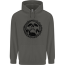 A Skull in Thorns Gothic Christ Jesus Childrens Kids Hoodie Storm Grey