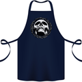 A Skull in Thorns Gothic Christ Jesus Cotton Apron 100% Organic Navy Blue