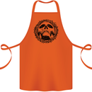 A Skull in Thorns Gothic Christ Jesus Cotton Apron 100% Organic Orange