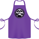 A Skull in Thorns Gothic Christ Jesus Cotton Apron 100% Organic Purple