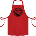 A Skull in Thorns Gothic Christ Jesus Cotton Apron 100% Organic Red
