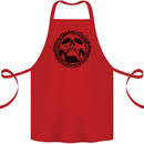 A Skull in Thorns Gothic Christ Jesus Cotton Apron 100% Organic Red