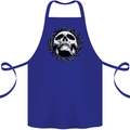 A Skull in Thorns Gothic Christ Jesus Cotton Apron 100% Organic Royal Blue