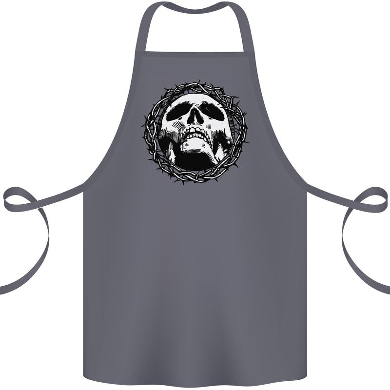 A Skull in Thorns Gothic Christ Jesus Cotton Apron 100% Organic Steel
