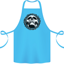 A Skull in Thorns Gothic Christ Jesus Cotton Apron 100% Organic Turquoise