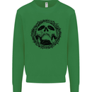 A Skull in Thorns Gothic Christ Jesus Kids Sweatshirt Jumper Irish Green