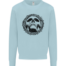 A Skull in Thorns Gothic Christ Jesus Kids Sweatshirt Jumper Light Blue