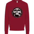 A Skull in Thorns Gothic Christ Jesus Kids Sweatshirt Jumper Red