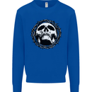 A Skull in Thorns Gothic Christ Jesus Kids Sweatshirt Jumper Royal Blue