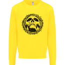 A Skull in Thorns Gothic Christ Jesus Kids Sweatshirt Jumper Yellow