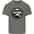 A Skull in Thorns Gothic Christ Jesus Kids T-Shirt Childrens Charcoal
