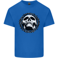 A Skull in Thorns Gothic Christ Jesus Kids T-Shirt Childrens Royal Blue