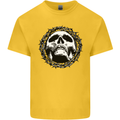 A Skull in Thorns Gothic Christ Jesus Kids T-Shirt Childrens Yellow