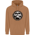 A Skull in Thorns Gothic Christ Jesus Mens 80% Cotton Hoodie Caramel Latte