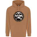 A Skull in Thorns Gothic Christ Jesus Mens 80% Cotton Hoodie Caramel Latte