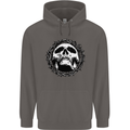 A Skull in Thorns Gothic Christ Jesus Mens 80% Cotton Hoodie Charcoal