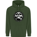 A Skull in Thorns Gothic Christ Jesus Mens 80% Cotton Hoodie Forest Green