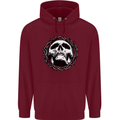 A Skull in Thorns Gothic Christ Jesus Mens 80% Cotton Hoodie Maroon