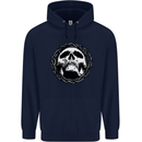 A Skull in Thorns Gothic Christ Jesus Mens 80% Cotton Hoodie Navy Blue