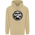 A Skull in Thorns Gothic Christ Jesus Mens 80% Cotton Hoodie Sand