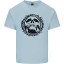 A Skull in Thorns Gothic Christ Jesus Mens Cotton T-Shirt Tee Top Light Blue