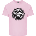 A Skull in Thorns Gothic Christ Jesus Mens Cotton T-Shirt Tee Top Light Pink