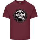 A Skull in Thorns Gothic Christ Jesus Mens Cotton T-Shirt Tee Top Maroon