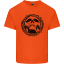A Skull in Thorns Gothic Christ Jesus Mens Cotton T-Shirt Tee Top Orange