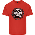A Skull in Thorns Gothic Christ Jesus Mens Cotton T-Shirt Tee Top Red