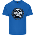 A Skull in Thorns Gothic Christ Jesus Mens Cotton T-Shirt Tee Top Royal Blue