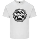 A Skull in Thorns Gothic Christ Jesus Mens Cotton T-Shirt Tee Top White