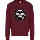 A Skull in Thorns Gothic Christ Jesus Mens Sweatshirt Jumper Maroon