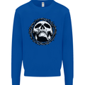 A Skull in Thorns Gothic Christ Jesus Mens Sweatshirt Jumper Royal Blue
