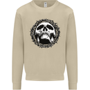 A Skull in Thorns Gothic Christ Jesus Mens Sweatshirt Jumper Sand