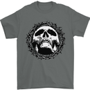 A Skull in Thorns Gothic Christ Jesus Mens T-Shirt Cotton Gildan Charcoal