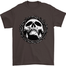 A Skull in Thorns Gothic Christ Jesus Mens T-Shirt Cotton Gildan Dark Chocolate