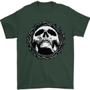 A Skull in Thorns Gothic Christ Jesus Mens T-Shirt Cotton Gildan Forest Green