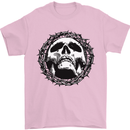 A Skull in Thorns Gothic Christ Jesus Mens T-Shirt Cotton Gildan Light Pink