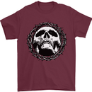 A Skull in Thorns Gothic Christ Jesus Mens T-Shirt Cotton Gildan Maroon