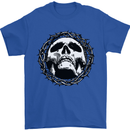 A Skull in Thorns Gothic Christ Jesus Mens T-Shirt Cotton Gildan Royal Blue