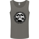 A Skull in Thorns Gothic Christ Jesus Mens Vest Tank Top Charcoal