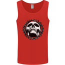 A Skull in Thorns Gothic Christ Jesus Mens Vest Tank Top Red