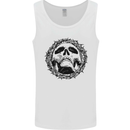 A Skull in Thorns Gothic Christ Jesus Mens Vest Tank Top White