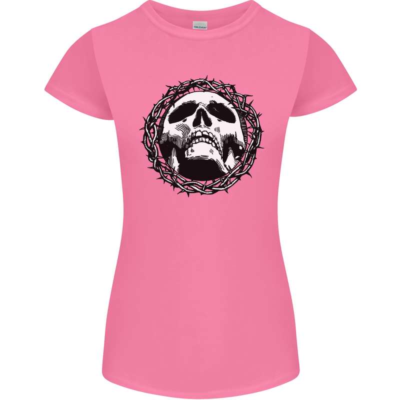 A Skull in Thorns Gothic Christ Jesus Womens Petite Cut T-Shirt Azalea